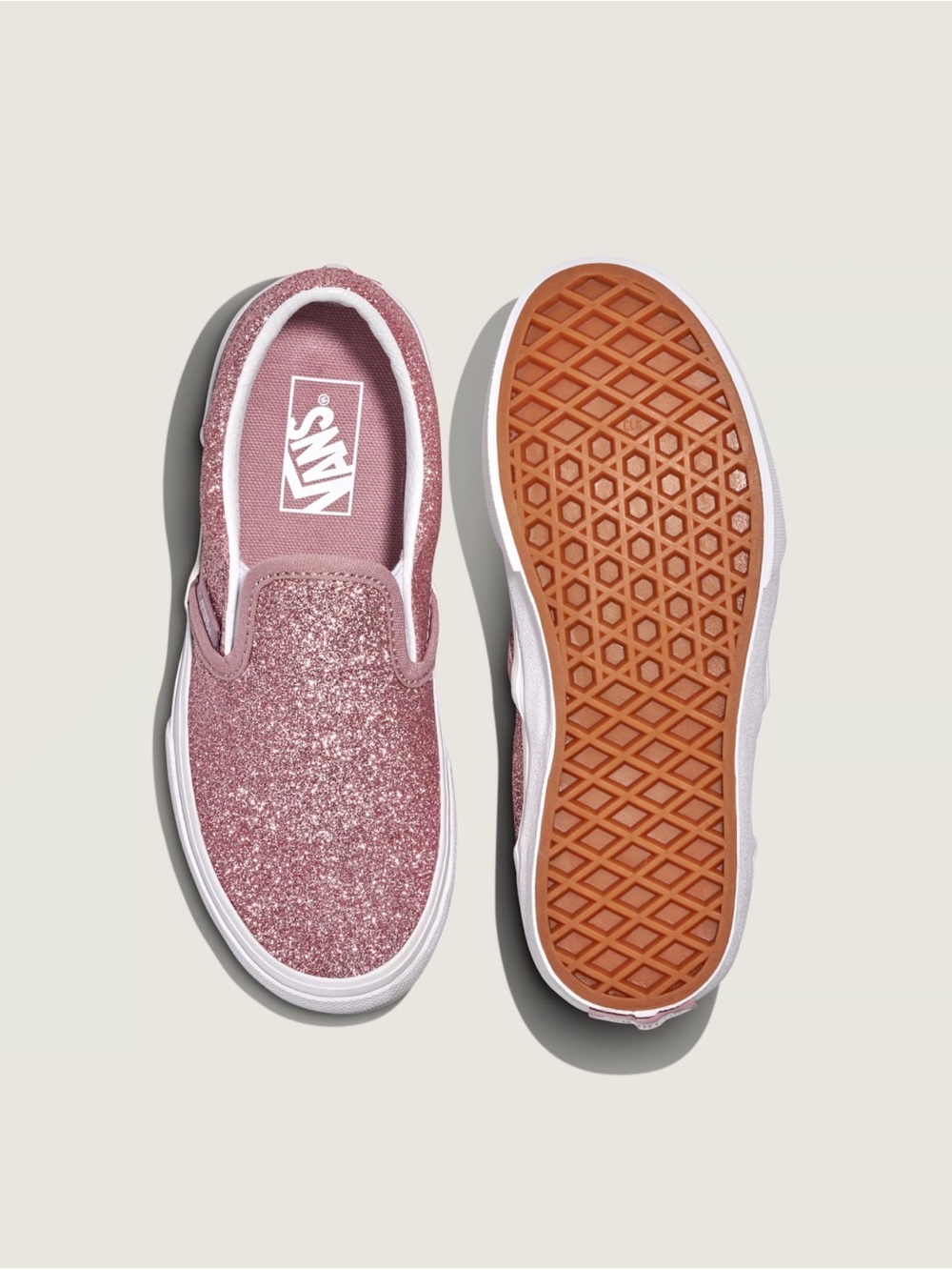 Vans Kids Slip-On Glitter Sneakers - Rose Pink